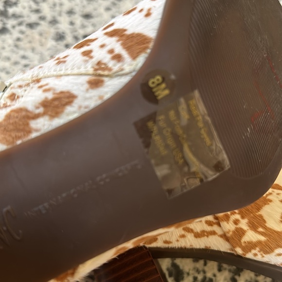 I.N.C Calf Hair Speckled Block Heel Ankle Boots - Picture 9 of 9